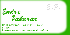 endre pakurar business card
